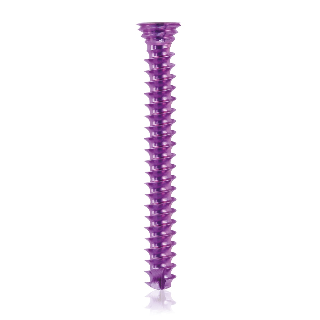 Tytanowa śruba blokująca Ø3.5x 28mm,wielokierunkowa, magenta, torx 10samowiercące, samogwintujące