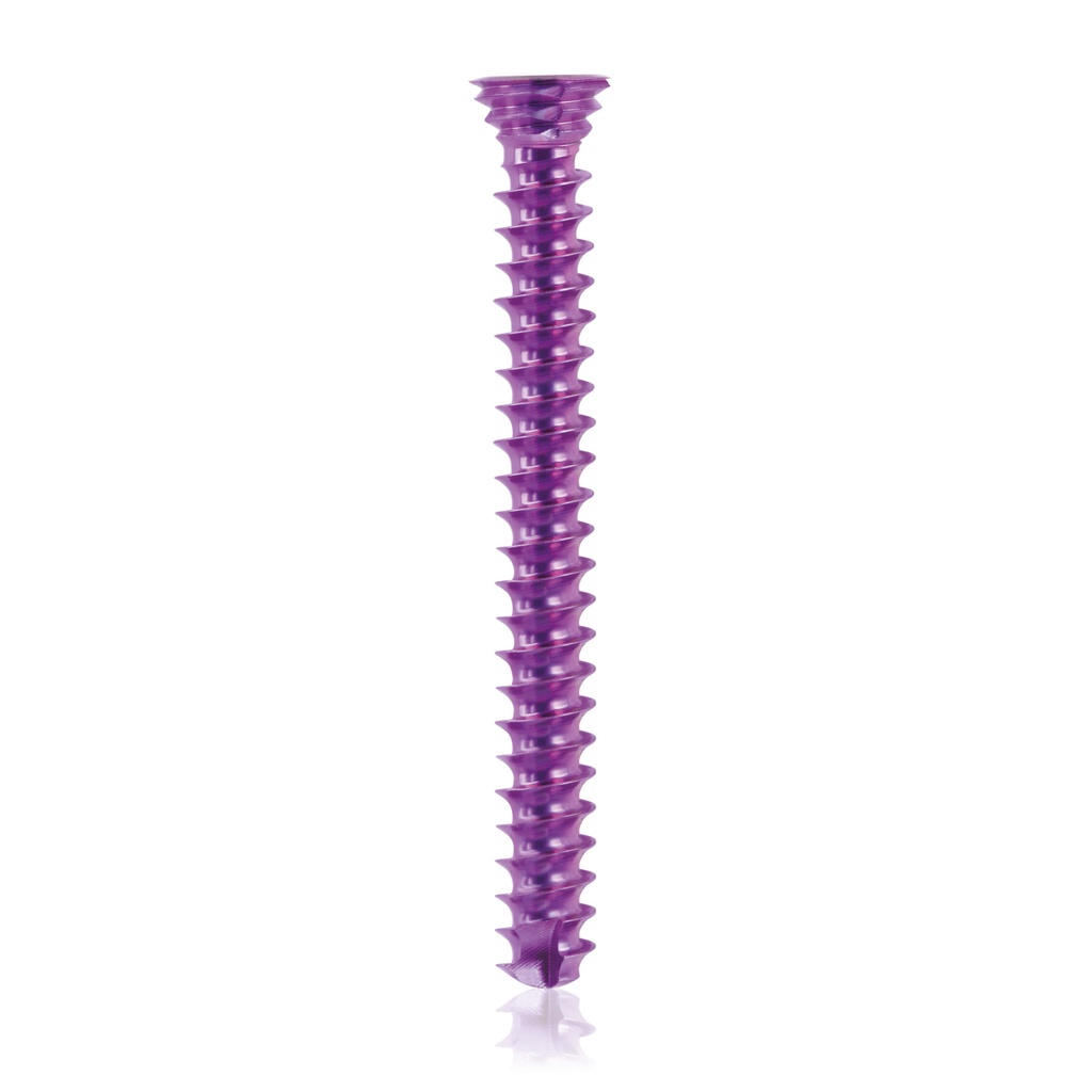 Tytanowa śruba blokująca Ø3.5x 32mm,wielokierunkowa, magenta, torx 10samowiercące, samogwintujące